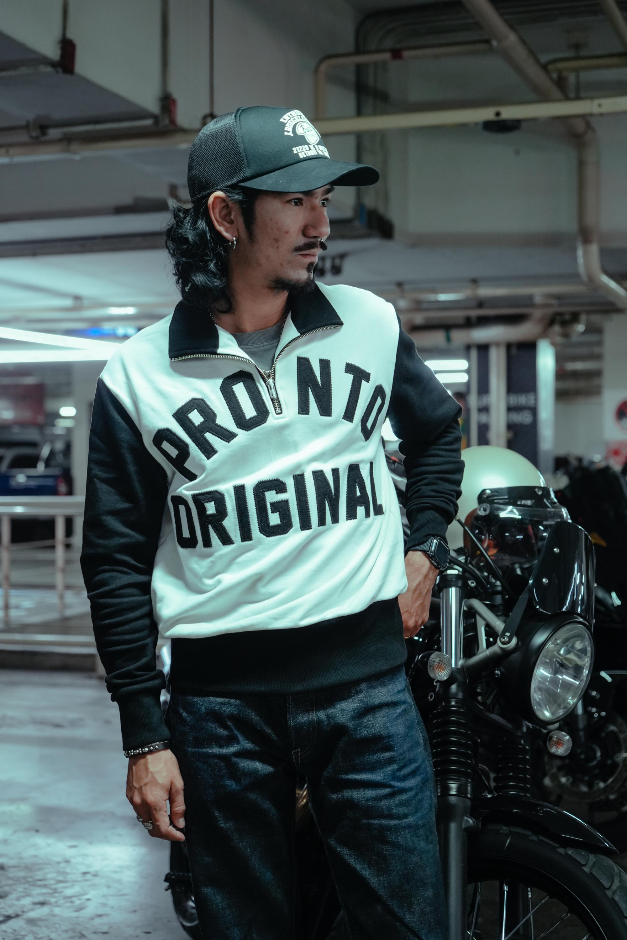 ORIGINAL ZIP PULLOVER - WHITE/BLACK