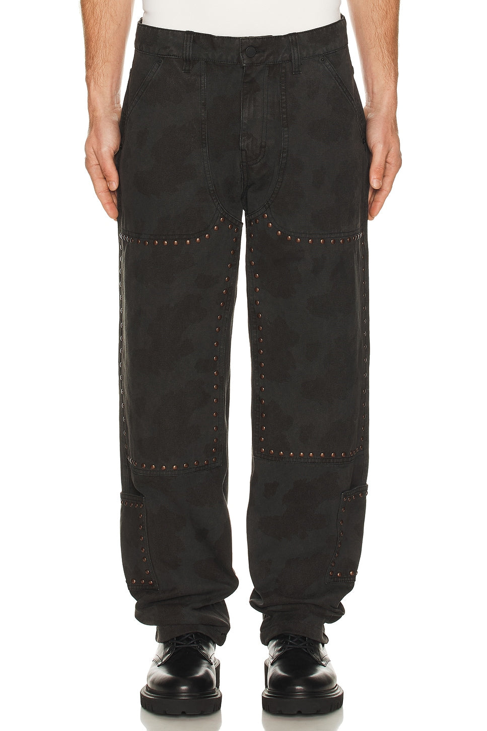 COWHIDE DOUBLE KNEE - BLACK