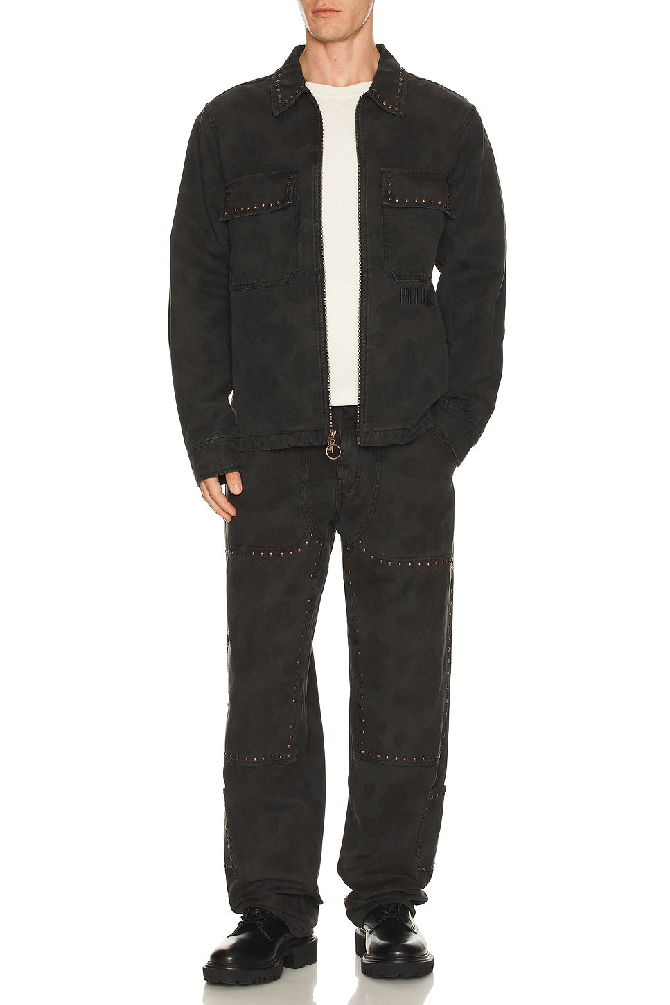 COWHIDE DOUBLE KNEE - BLACK