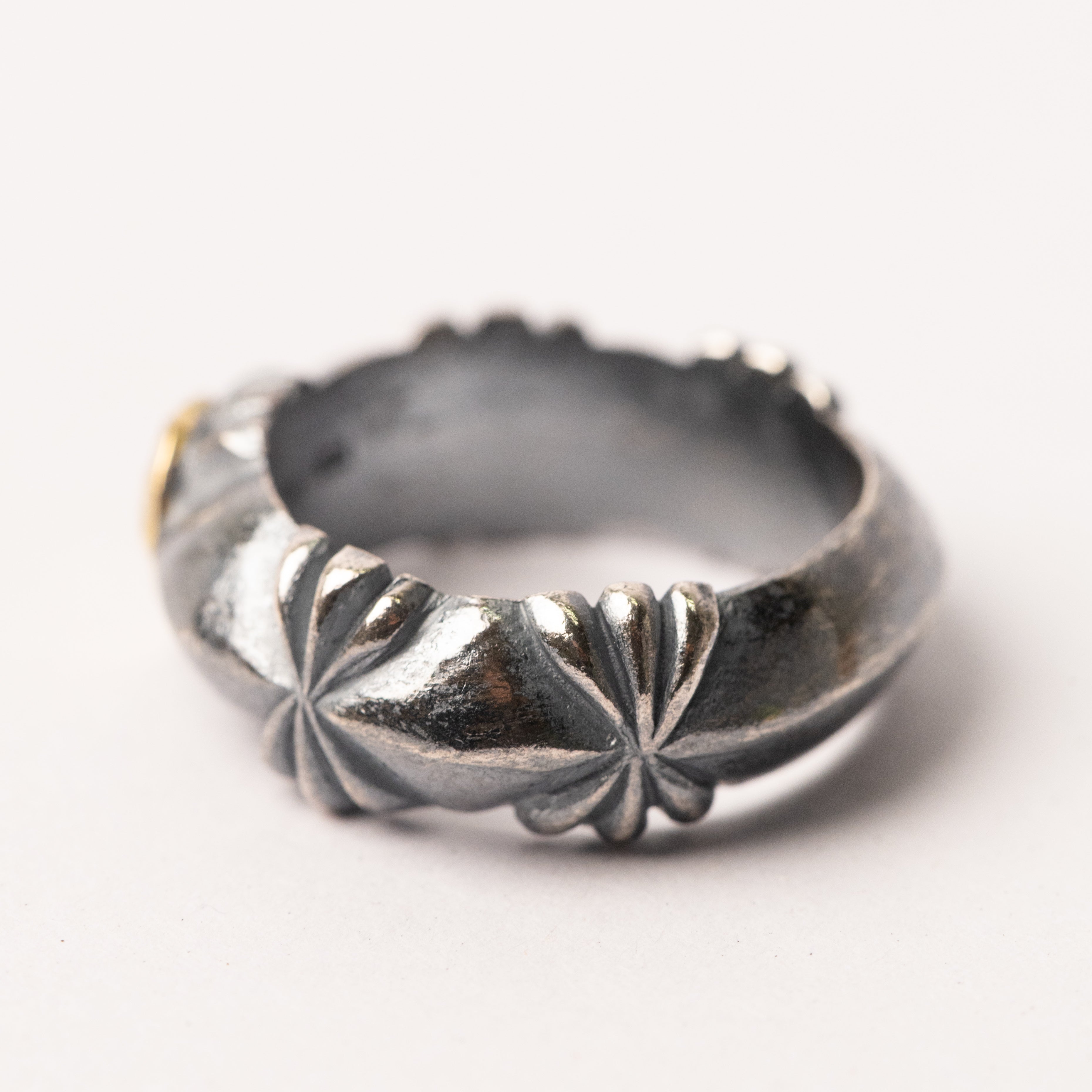 R-229 Butterfly Sandcast Plain Ring B with K18