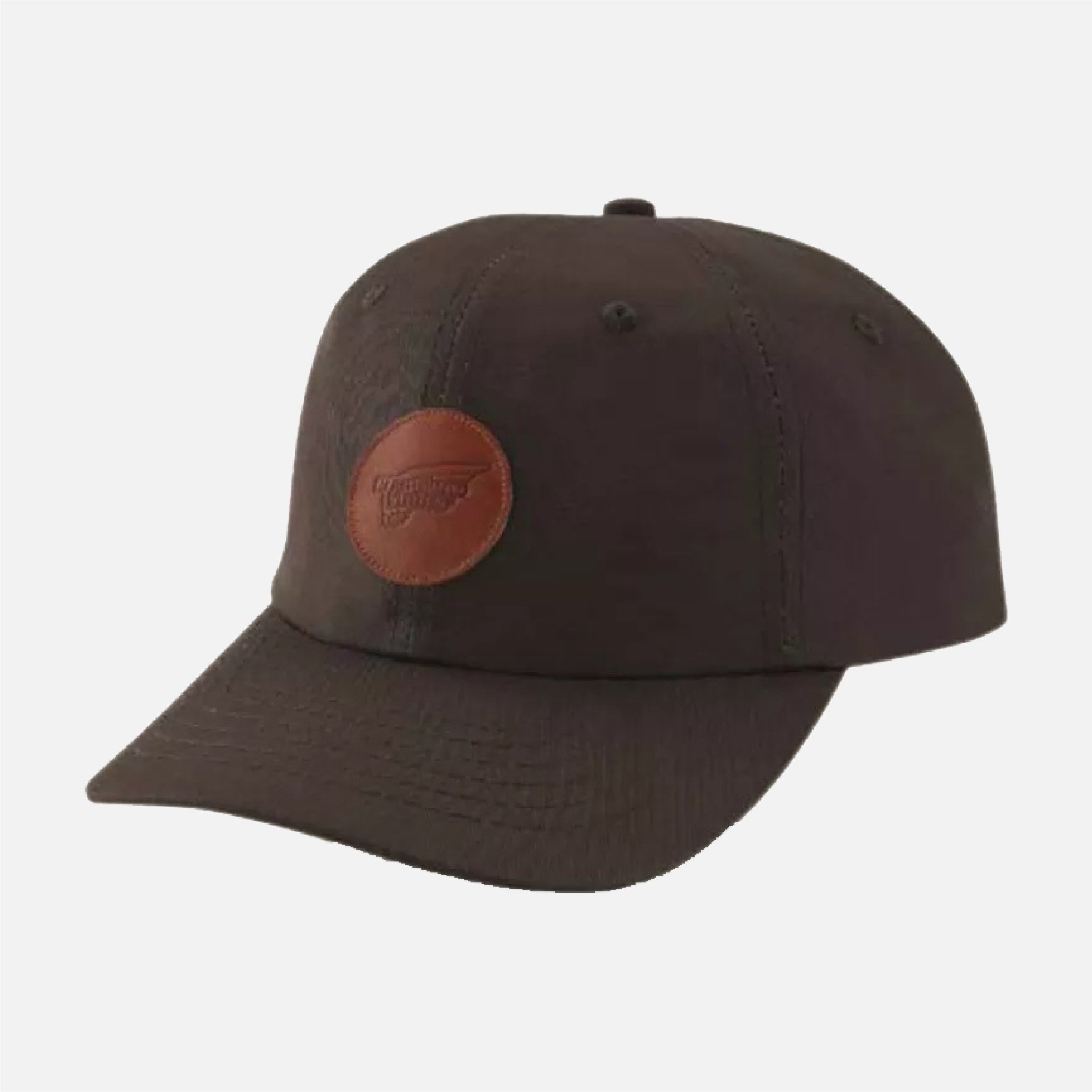 97463 LEATHER LOGO BALL CAP CHARCOAL - BROWN