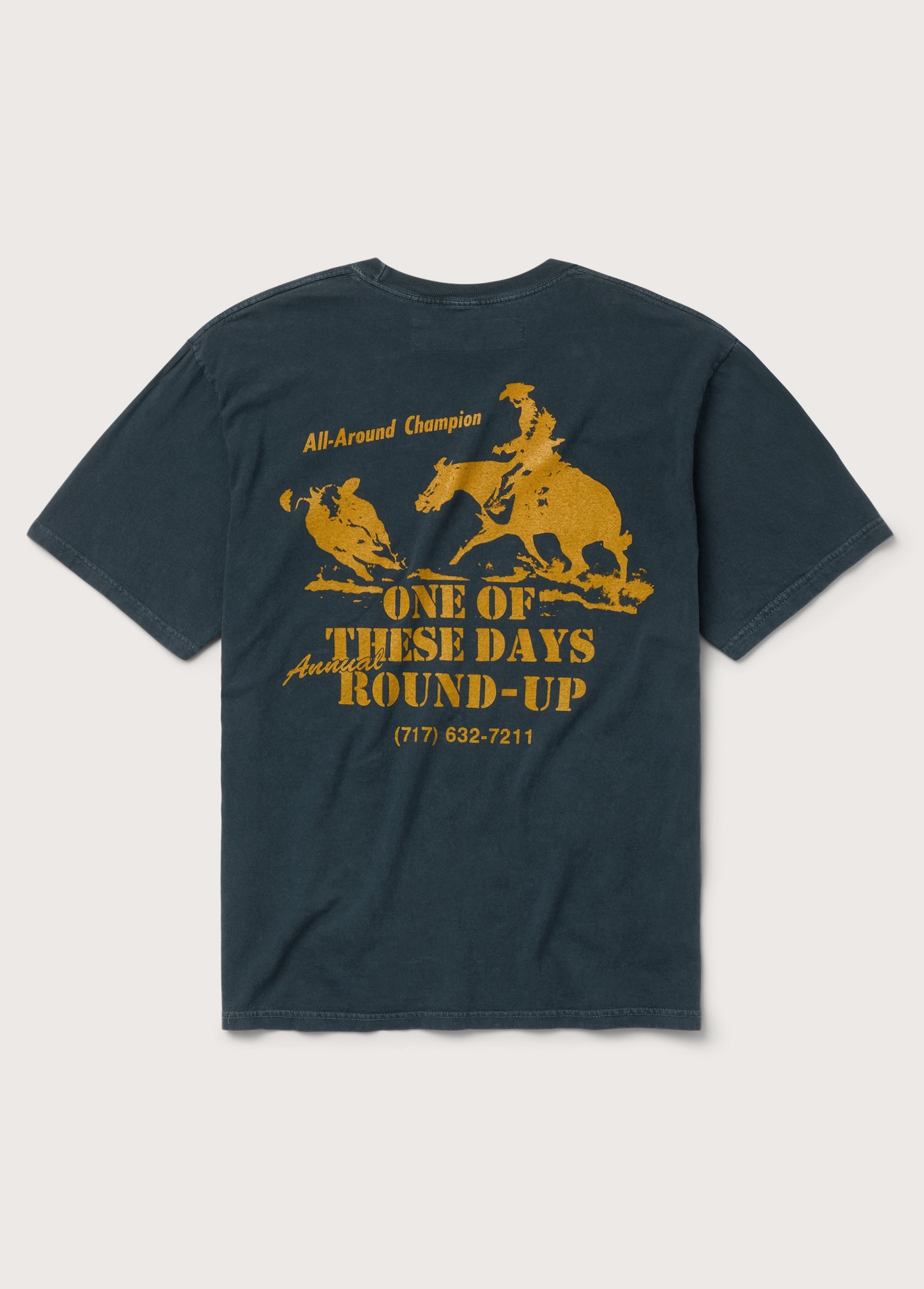 ROUND UP TSHIRT - WASHED BLACK