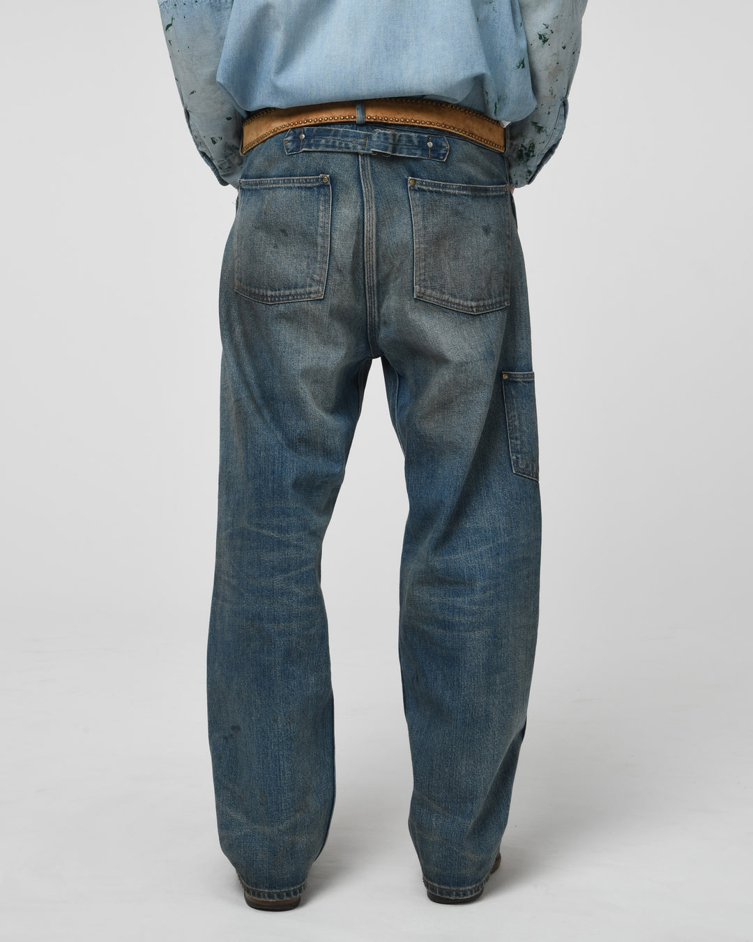 MINER'S REPAIRED DENIM WORK PANTS - AGED INDIGO