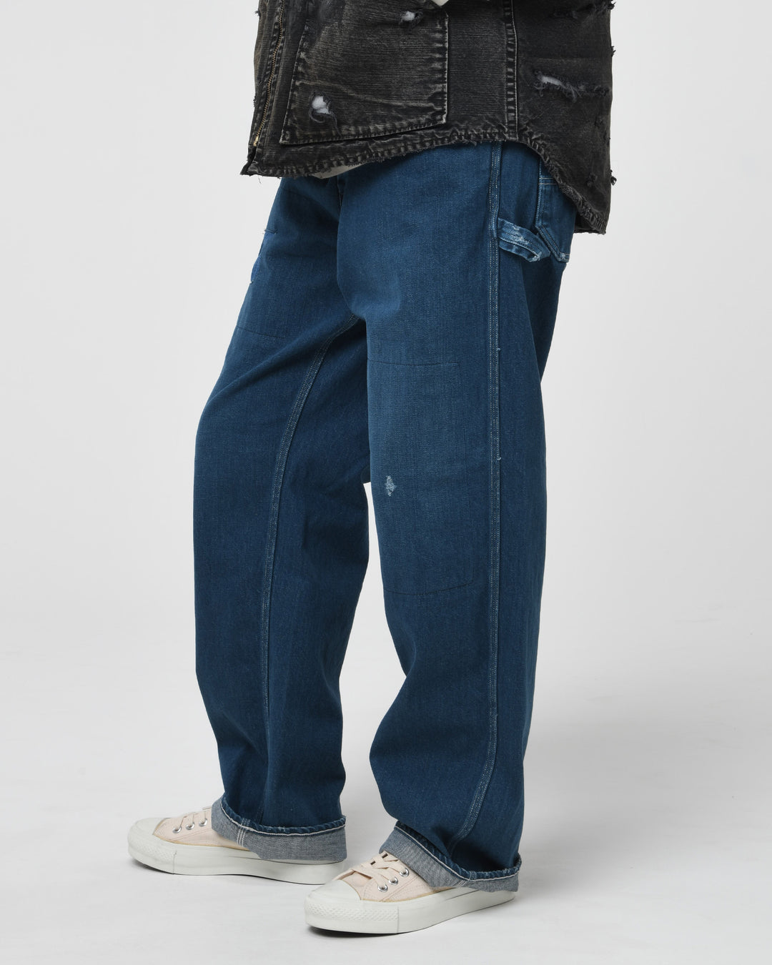 REPAIRED INDIGO PAINTER PANTS - AGED INDIGO