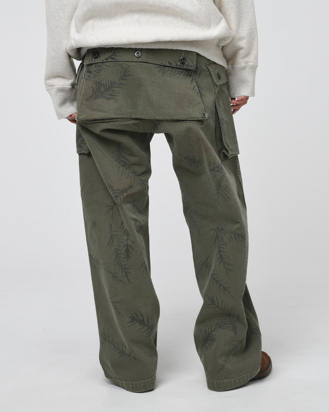 USMC P-44 HBT CAMO SPRAY TROUSERS AGED - AGED CAMO SPRAY OD
