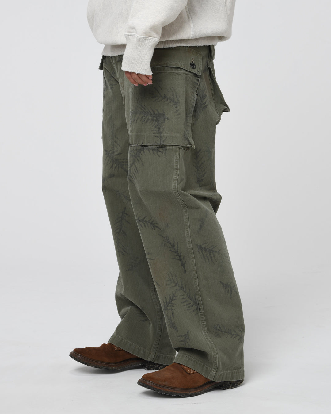 USMC P-44 HBT CAMO SPRAY TROUSERS AGED - AGED CAMO SPRAY OD