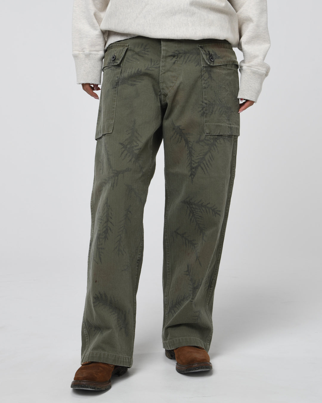 USMC P-44 HBT CAMO SPRAY TROUSERS AGED - AGED CAMO SPRAY OD