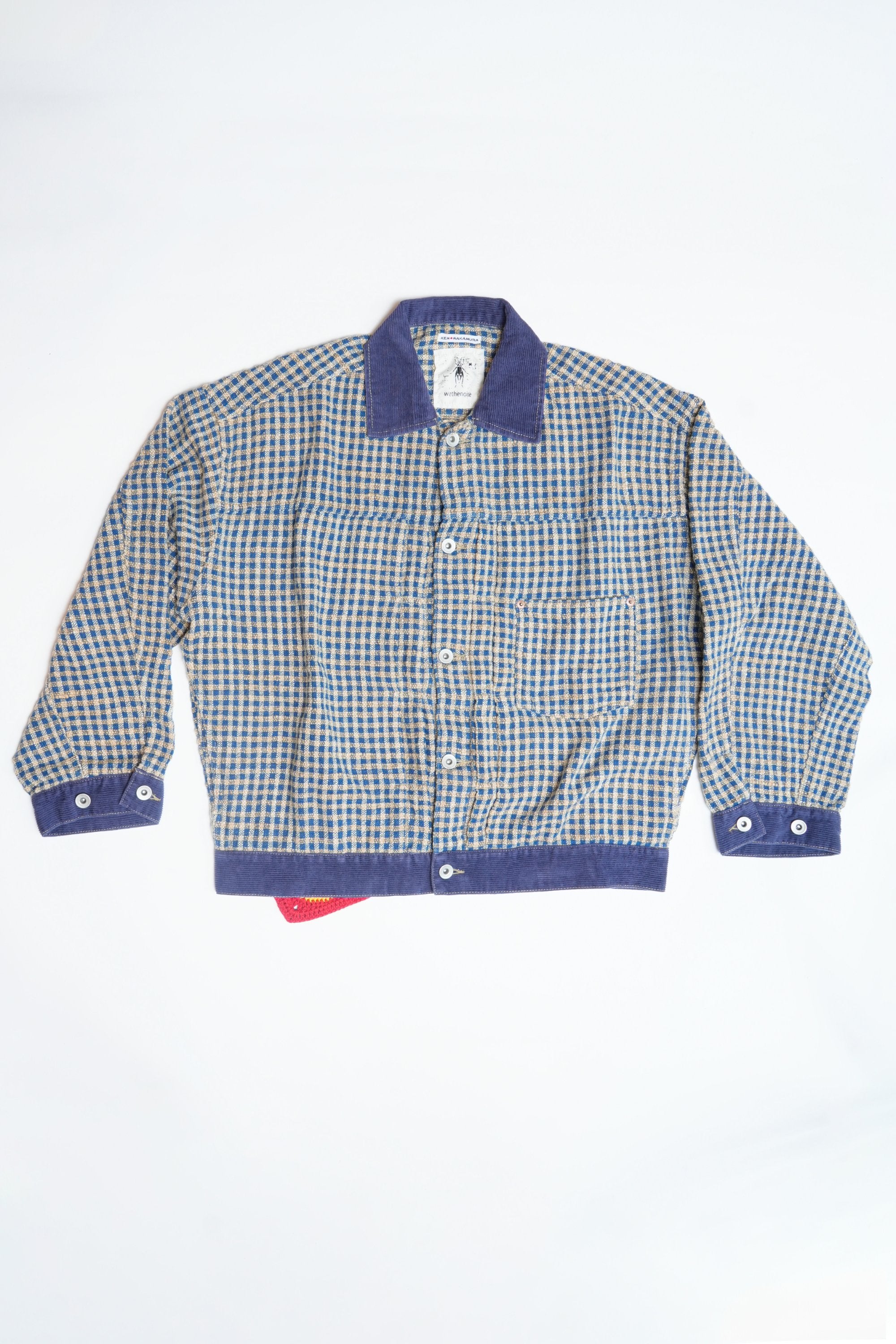 OTOP HAND WOVEN NATURAL INDIGO X BROWN COTTON TYPE1 OVERSIZED JACKET - INDIGO