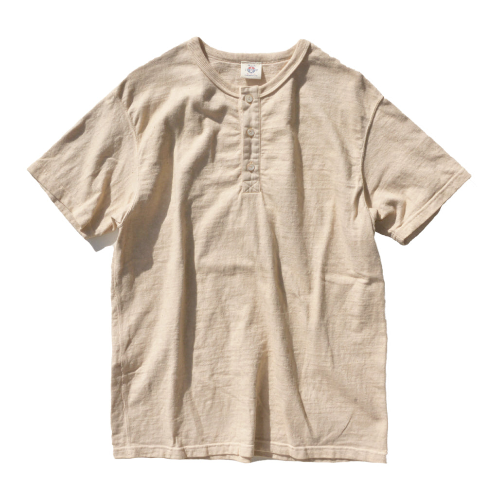 SJST-SC02 (Japanese Cotton Made Henley T-Shirt) - LIGHT KURI