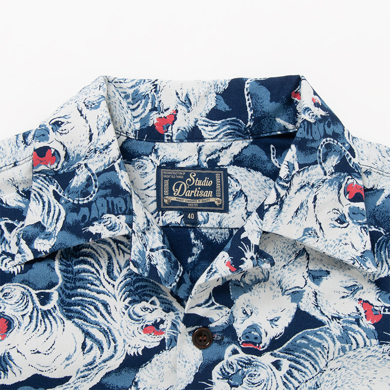 SP-091 45TH INDIGO HUNDRED PIG ALOHA SHIRT - INDIGO