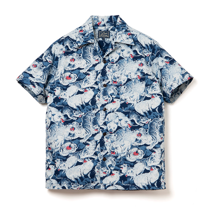 SP-091 45TH INDIGO HUNDRED PIG ALOHA SHIRT - INDIGO