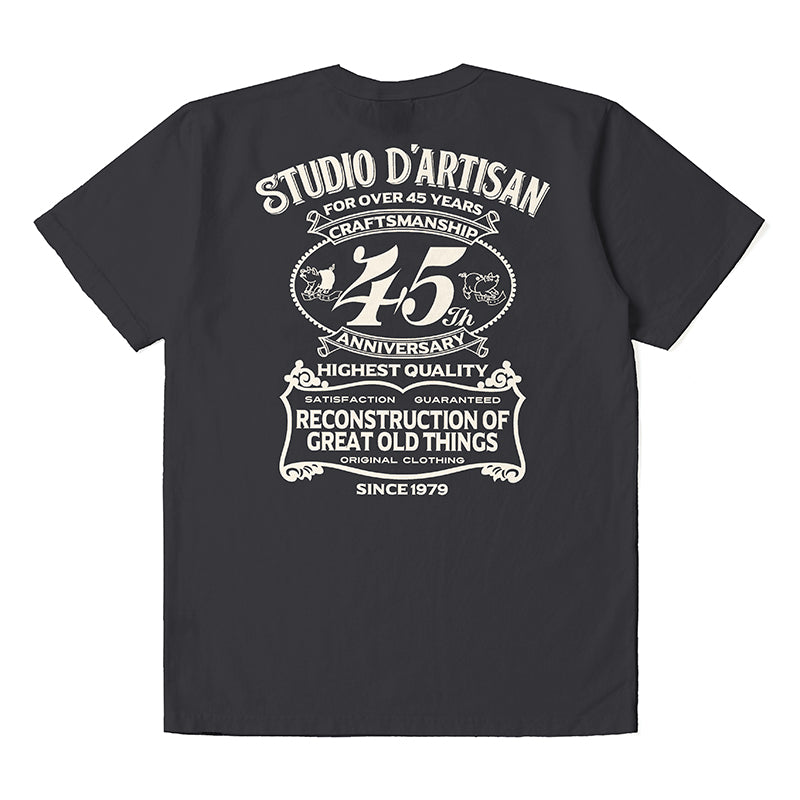 SP-095 45TH USA COTTON PRINT T-SHIRT - BLACK