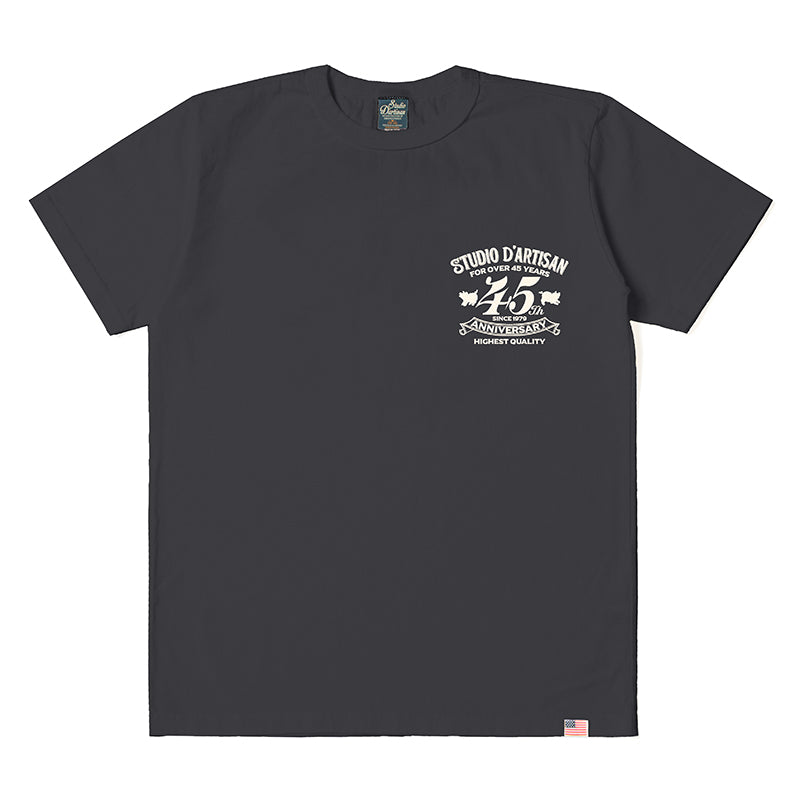 SP-095 45TH USA COTTON PRINT T-SHIRT - BLACK