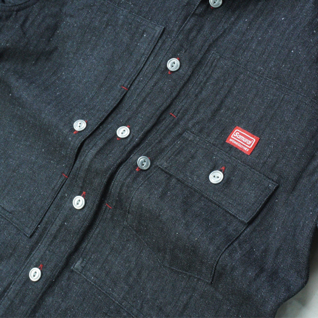 SWCPS22-HB Shawl collar L/S Shirt - BLACK