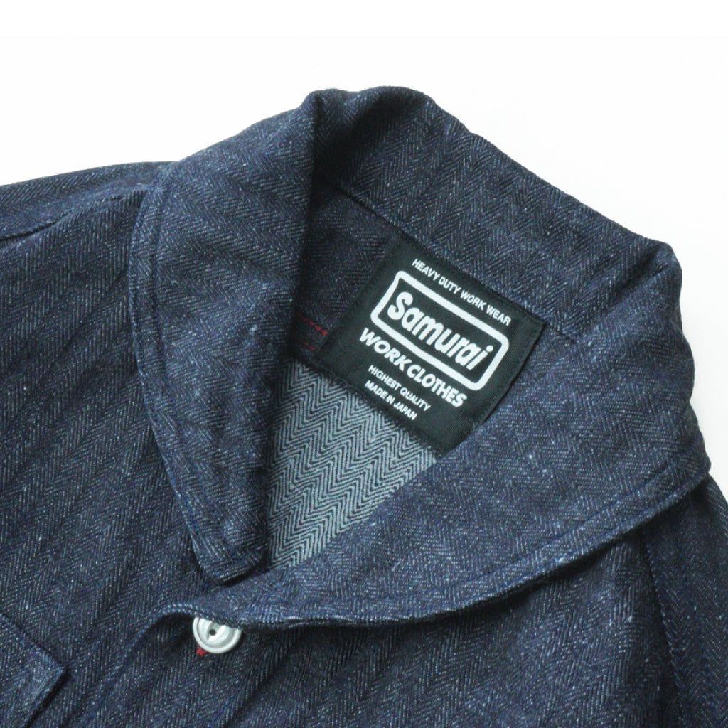 SWCPS22-HB Shawl collar L/S Shirt - INDIGO