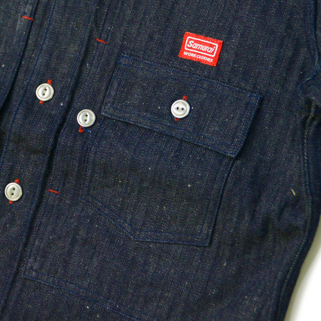 SWCPS22-HB Shawl collar L/S Shirt - INDIGO