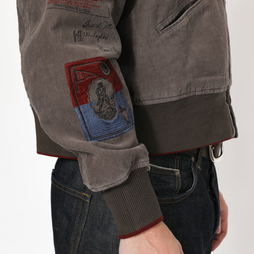 VARSITY LETTERMAN JACKET - CHARCOAL