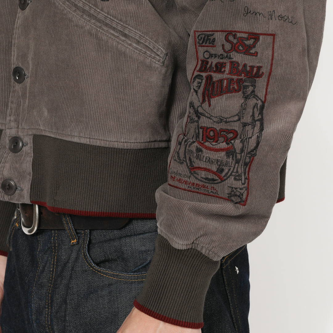 VARSITY LETTERMAN JACKET - CHARCOAL
