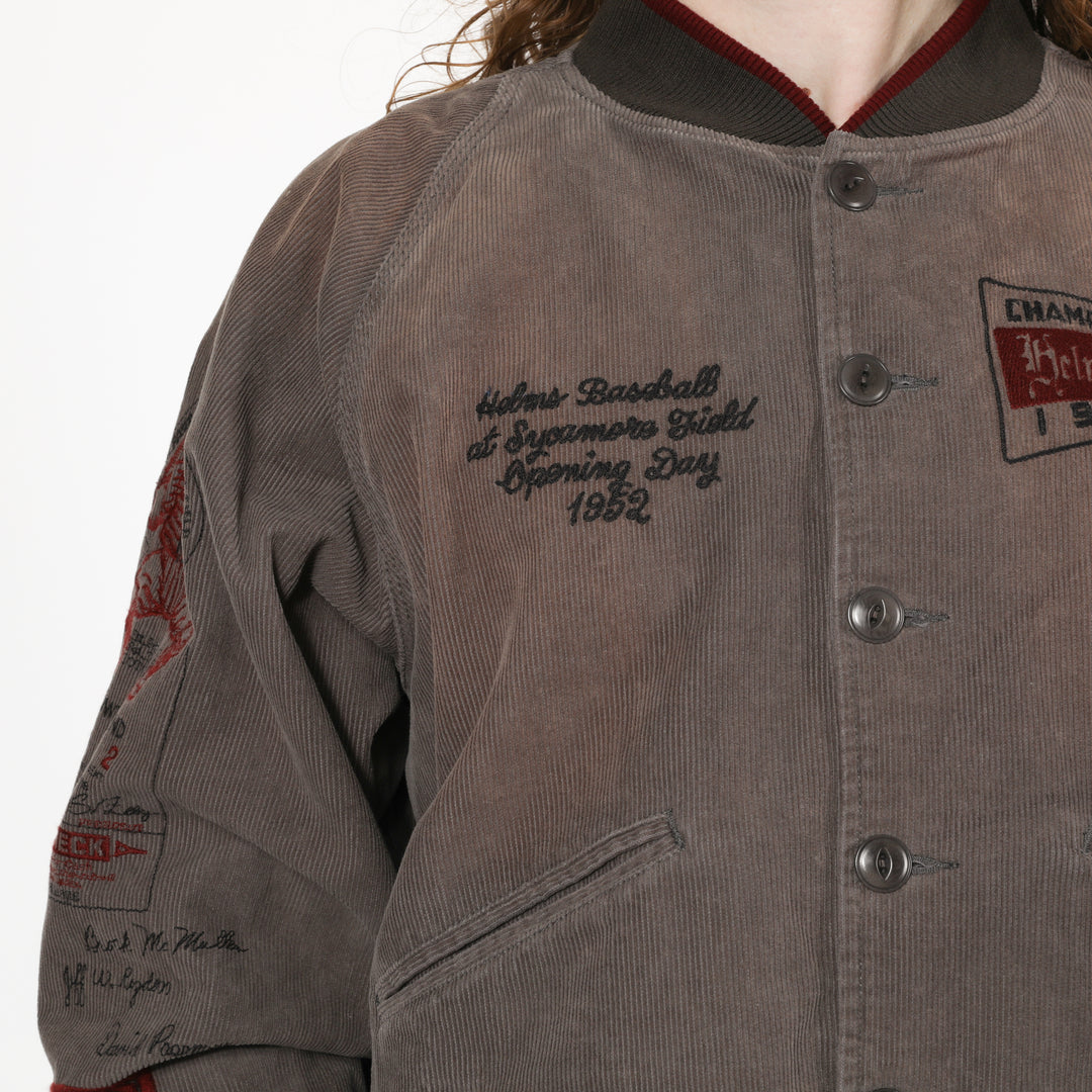 VARSITY LETTERMAN JACKET - CHARCOAL