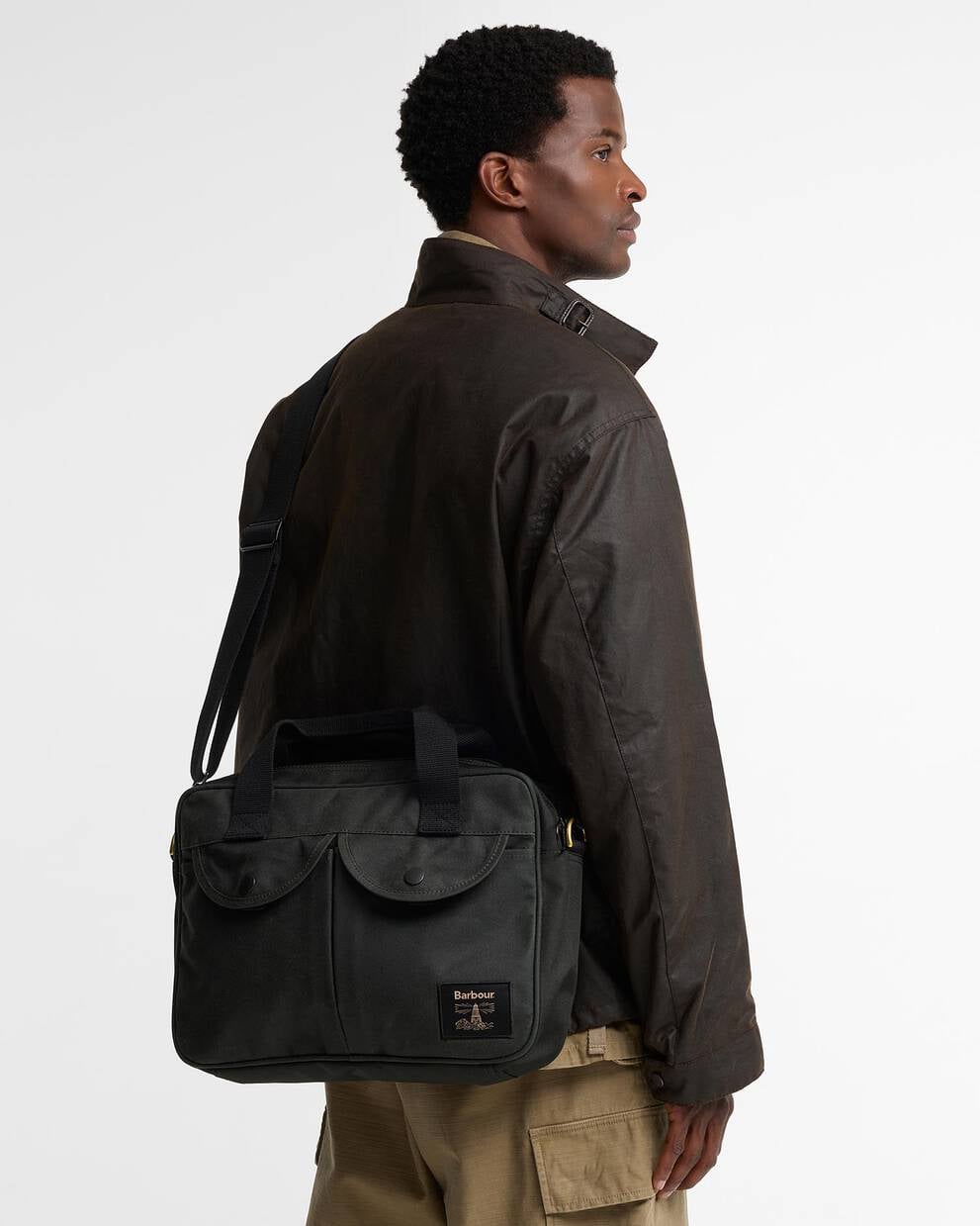 FIELD WAX LAPTOP CROSSBODY BAG - SAGE