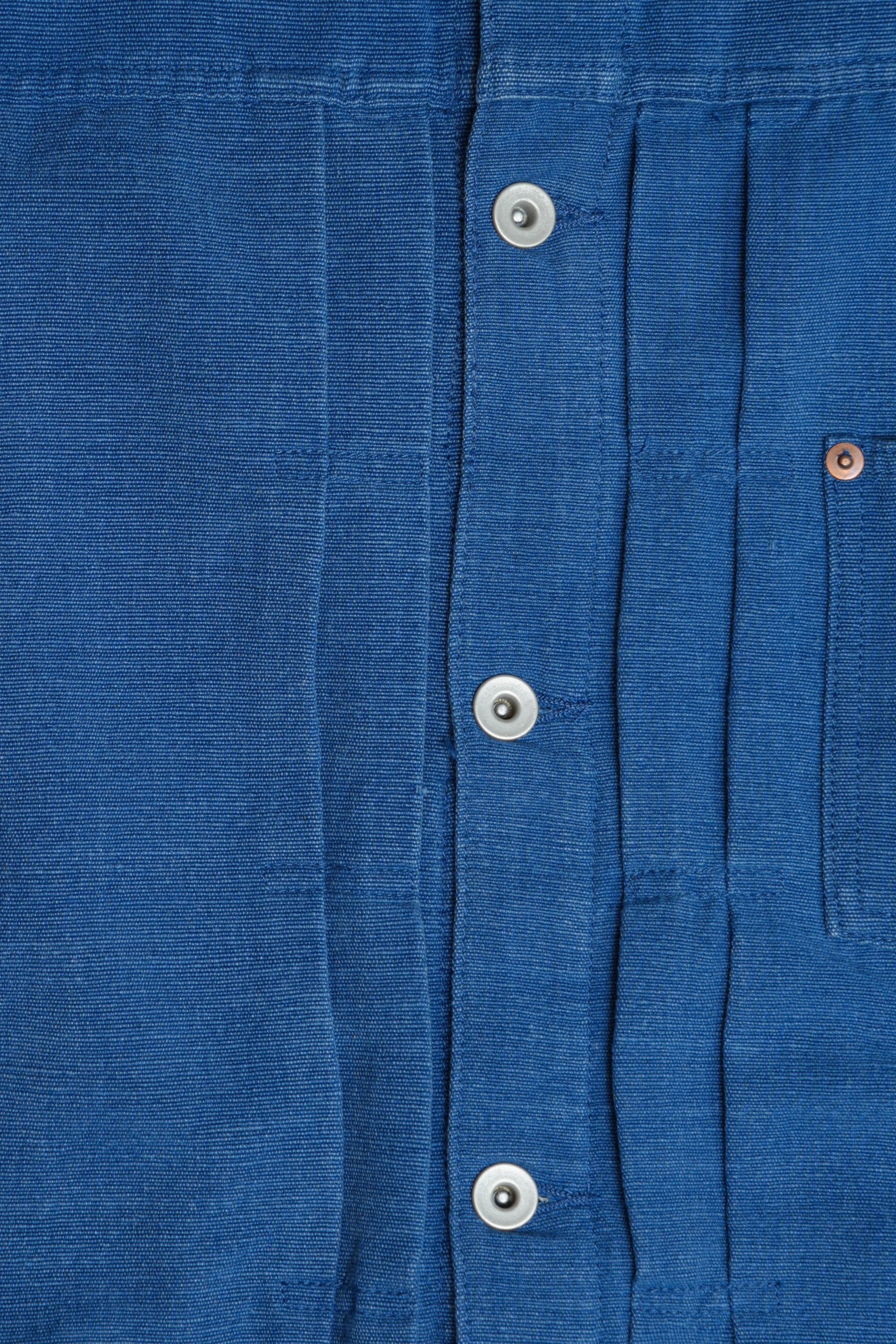 OTOP HAND WOVEN NATURAL INDIGO COTTON TYPE1 OVERSIZED JACKET - INDIGO
