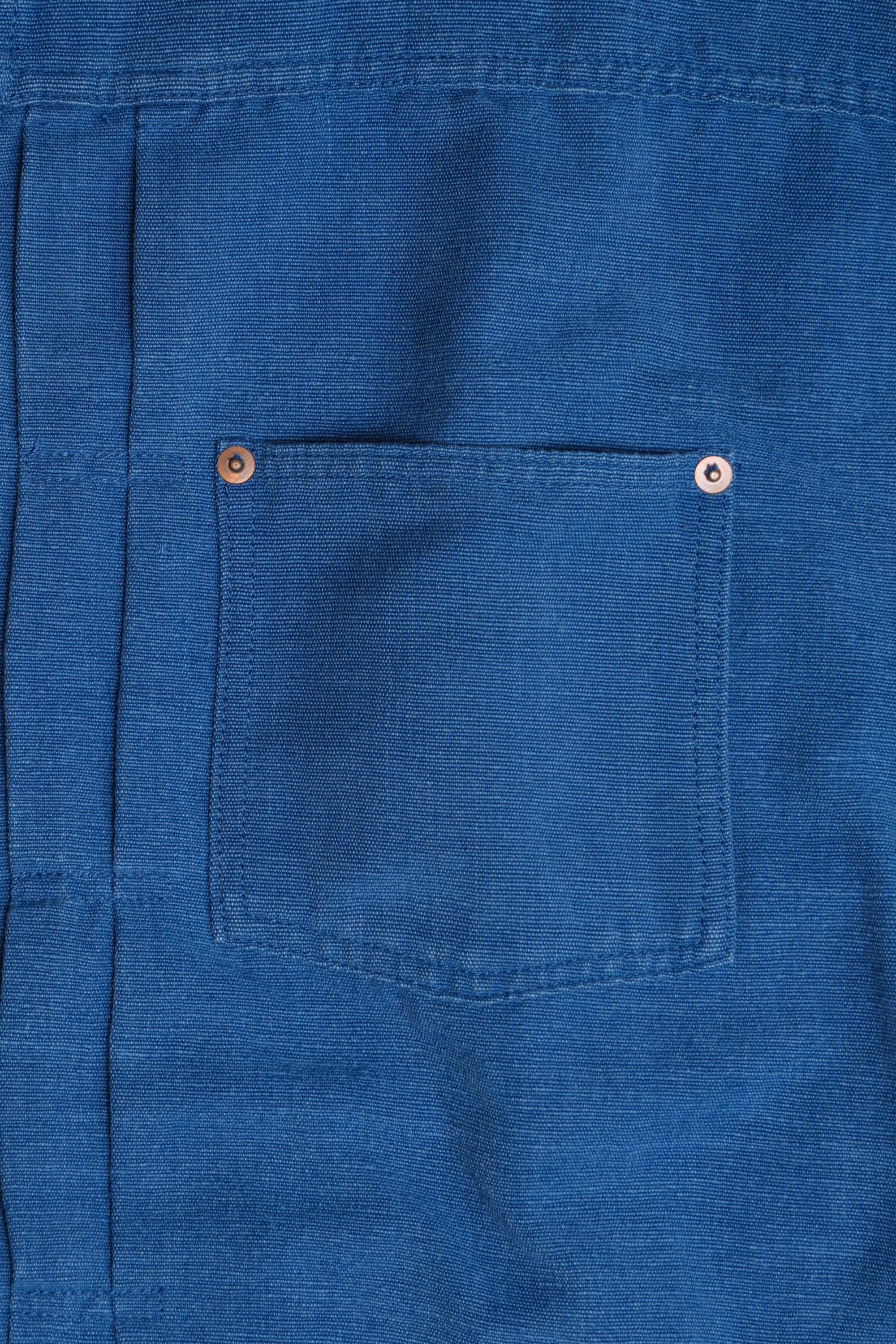 OTOP HAND WOVEN NATURAL INDIGO COTTON TYPE1 OVERSIZED JACKET - INDIGO