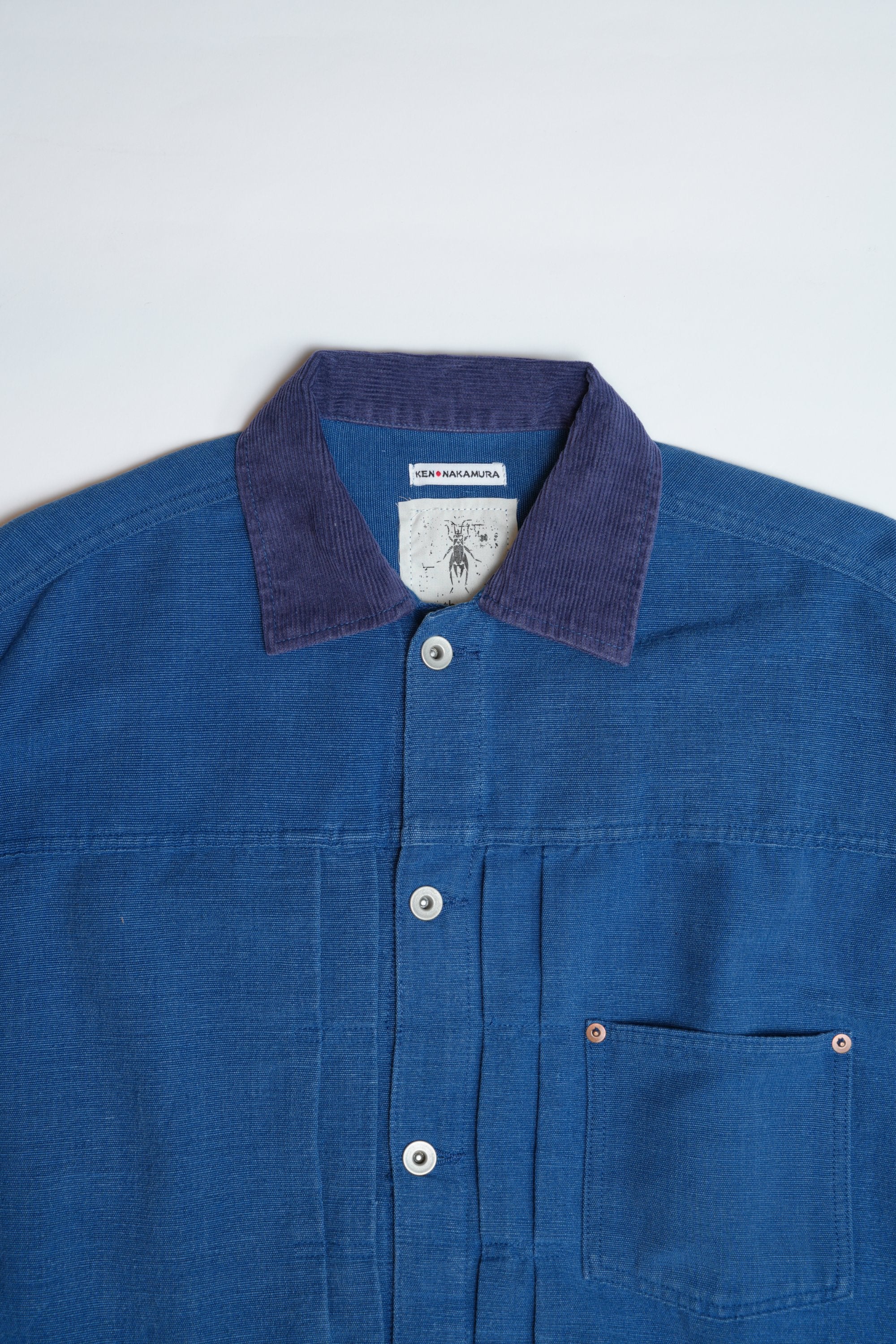 OTOP HAND WOVEN NATURAL INDIGO COTTON TYPE1 OVERSIZED JACKET - INDIGO