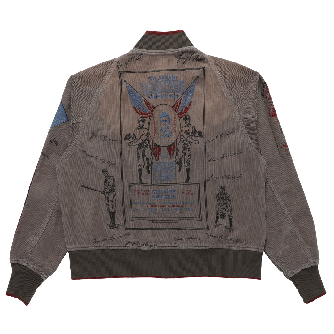 VARSITY LETTERMAN JACKET - CHARCOAL
