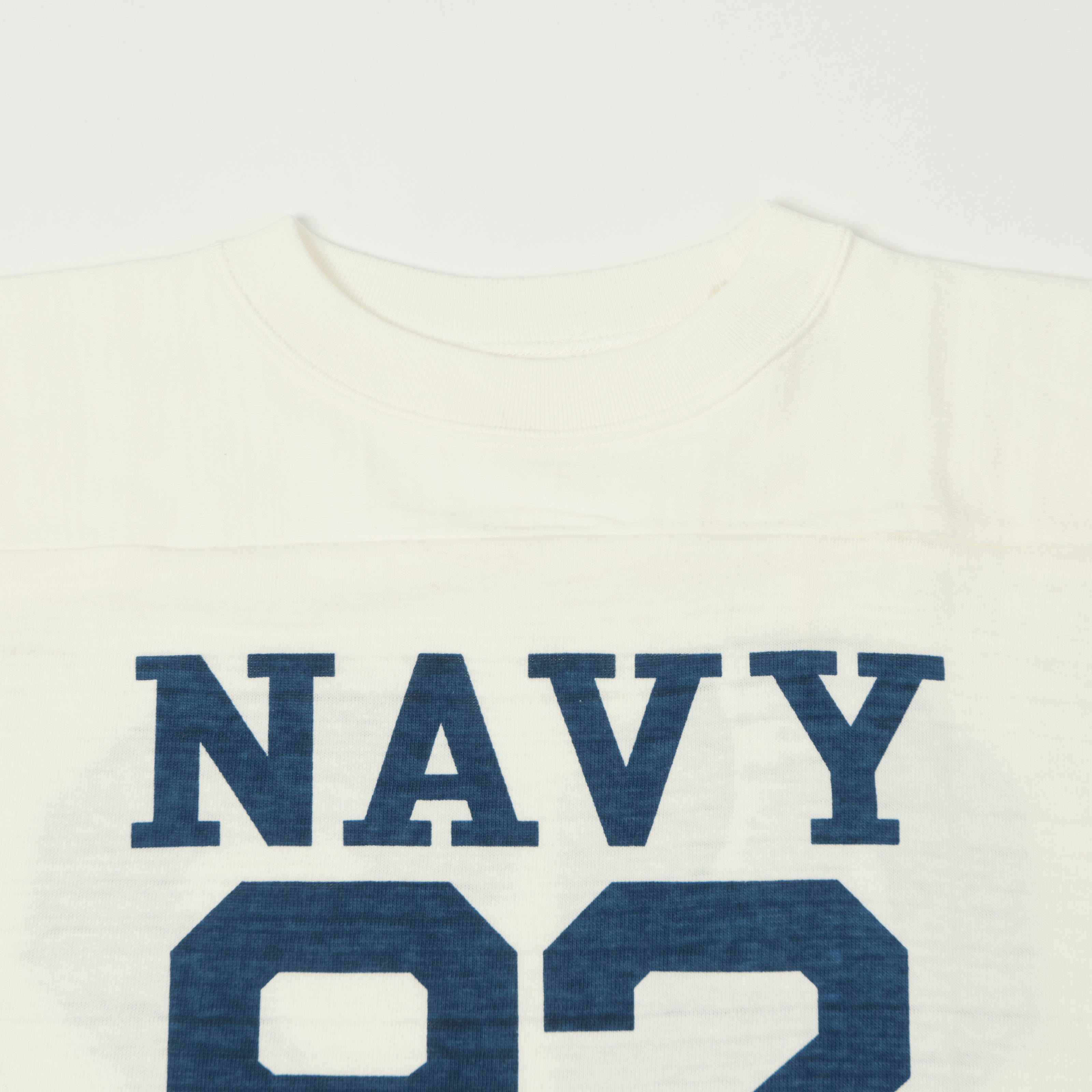 4063 3/4 SLEEVE FOOTBALL TEE NAVY 92 - OFF WHITE