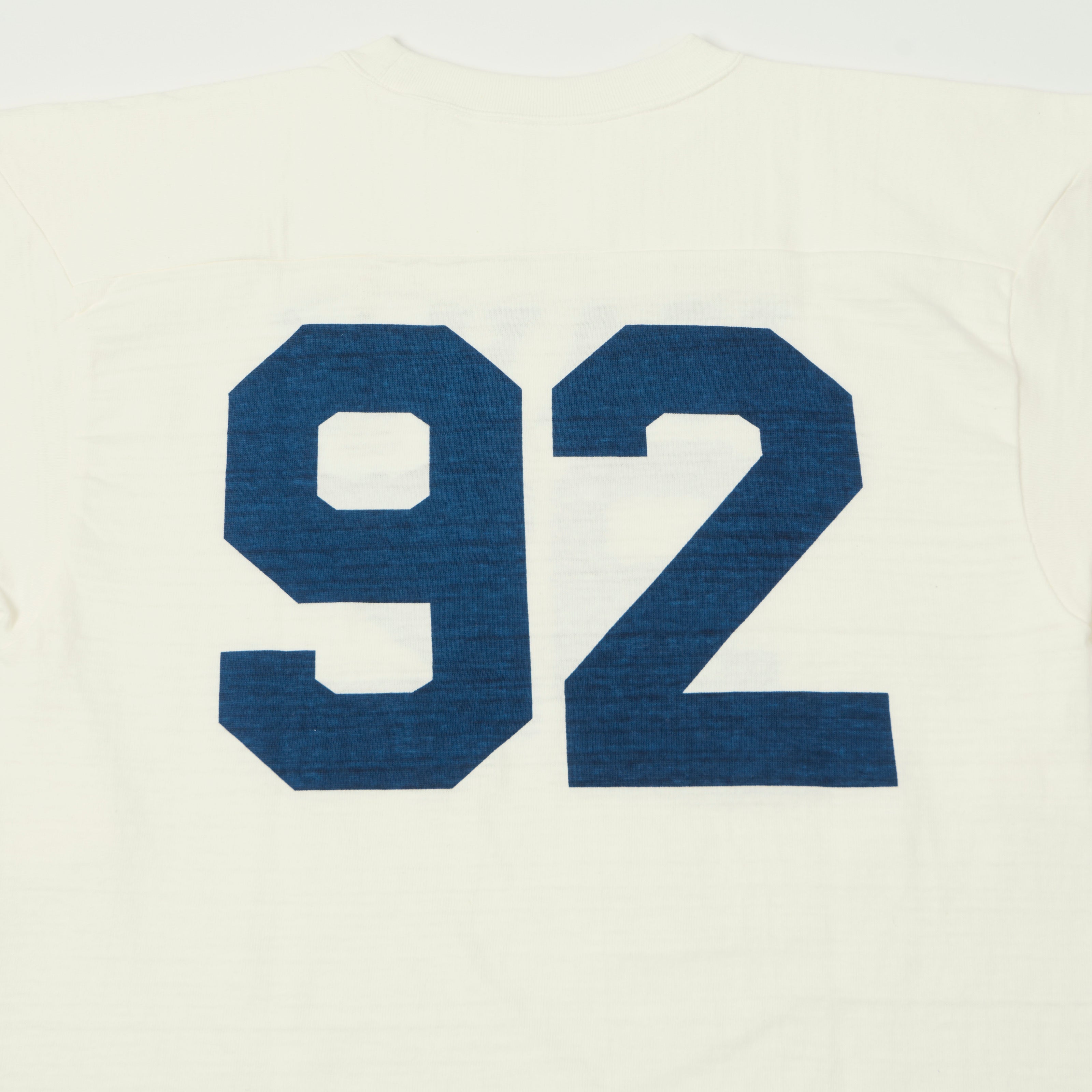 4063 3/4 SLEEVE FOOTBALL TEE NAVY 92 - OFF WHITE