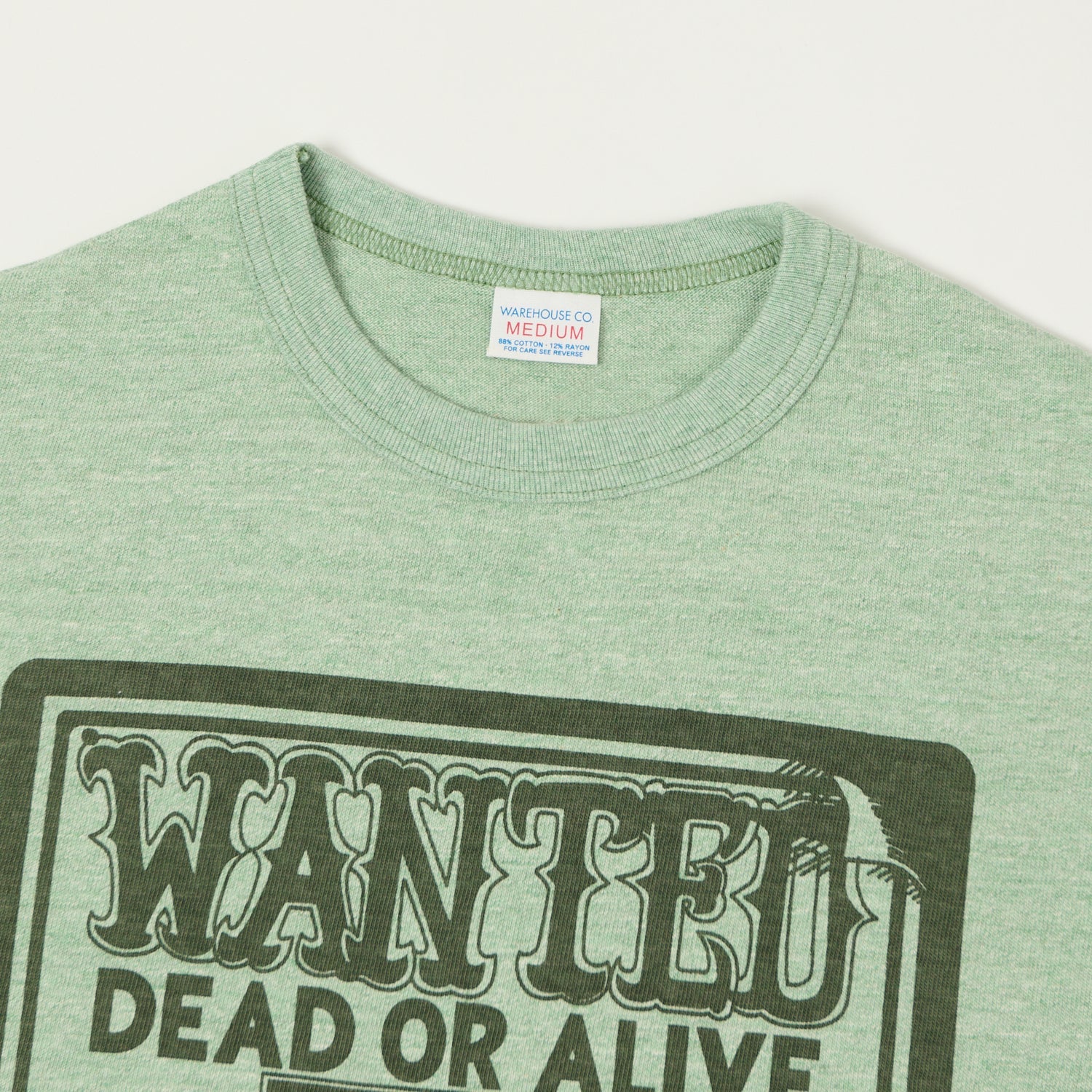 4096 88/12 HEATHER CREW NECK T WANTED - GREEN