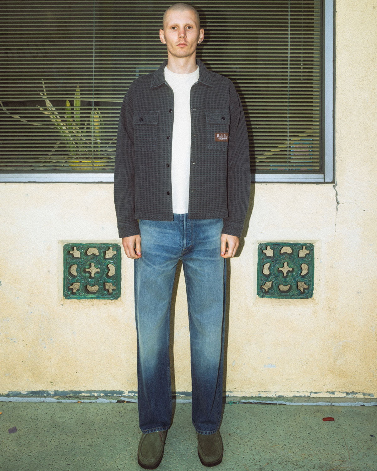 Waffle Button Front Shirt - Clay