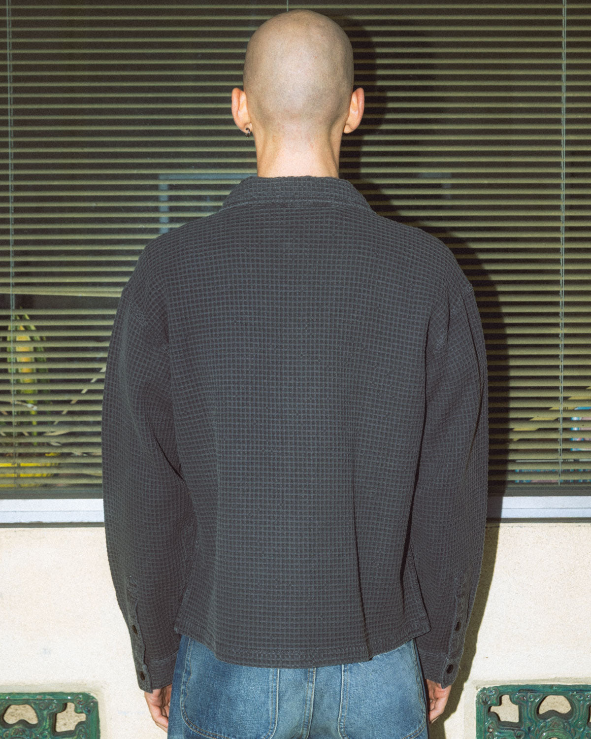 Waffle Button Front Shirt - Clay