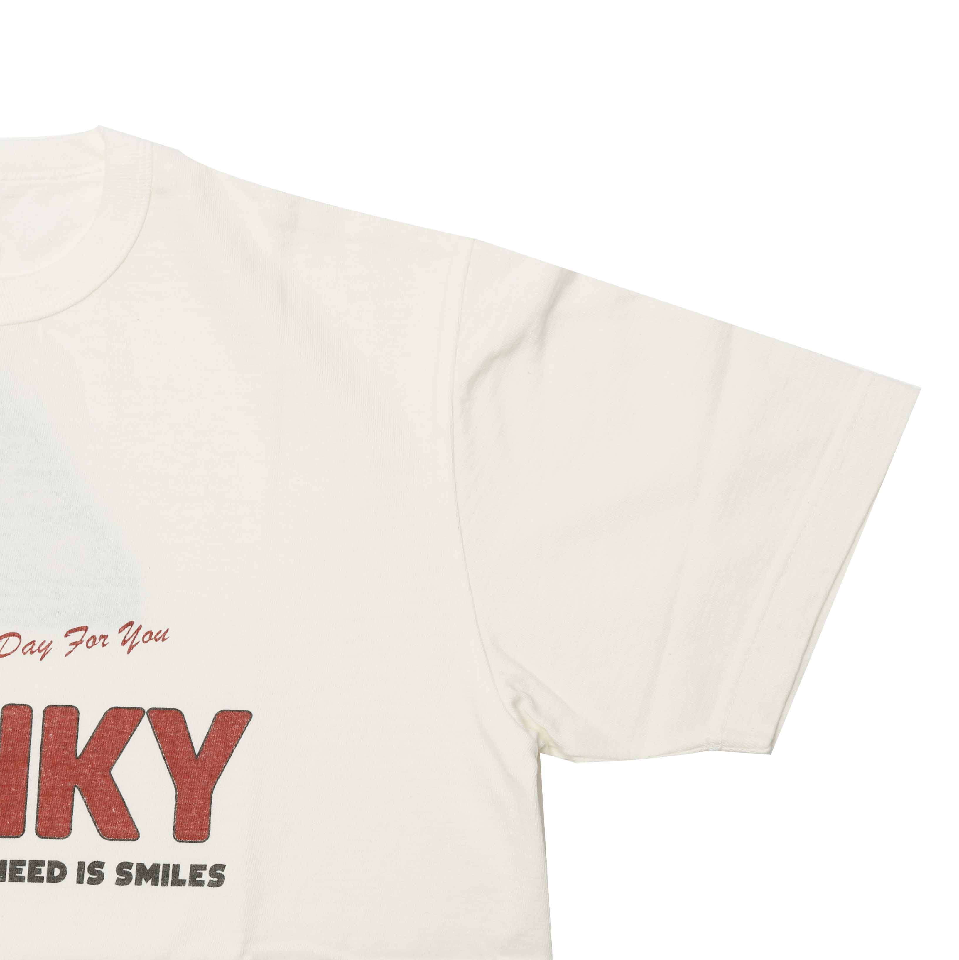 BR-26003 "TSURIAMI" CREW NECK S/S PRINT T-SHIRT (SPUNKY) - WHITE