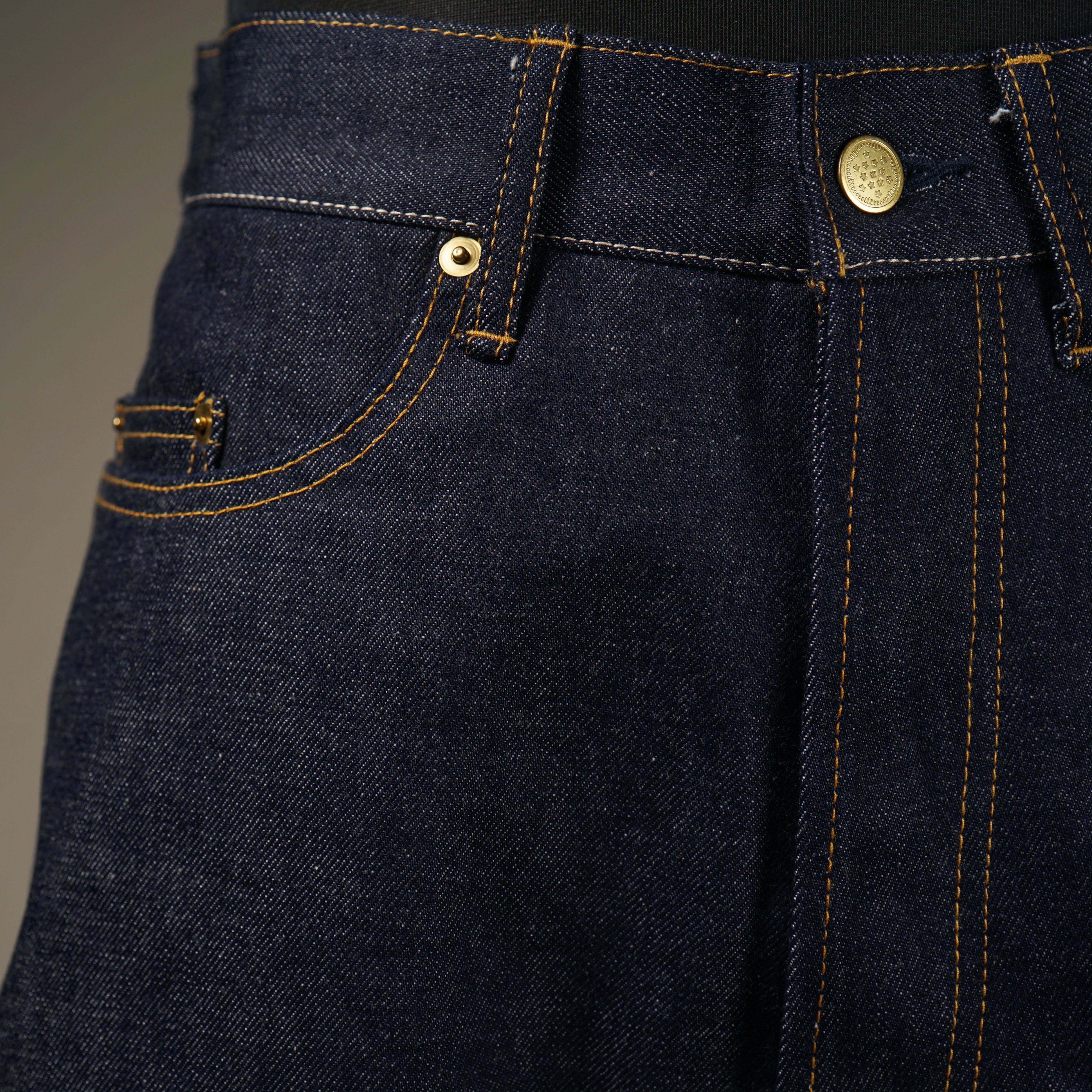 THUG - DENIM SHORTS IRON CROSS - INDIGOxIVORY