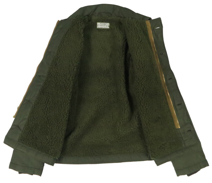 BR15805 A-2 Deck Jacket with US Navy Patches, CVT-16 USS LEXINGTON - OLIVE