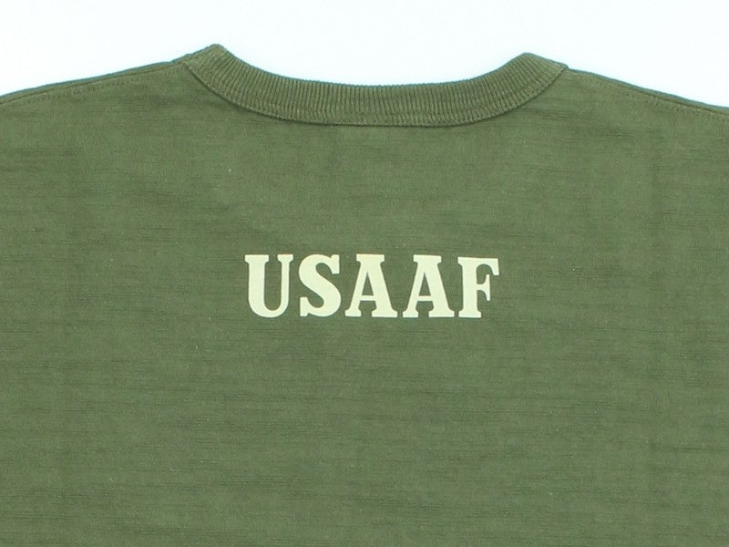 BR79726 SLUB YARN T-SHIRT - USAAF HARDING FIELD - OLIVE