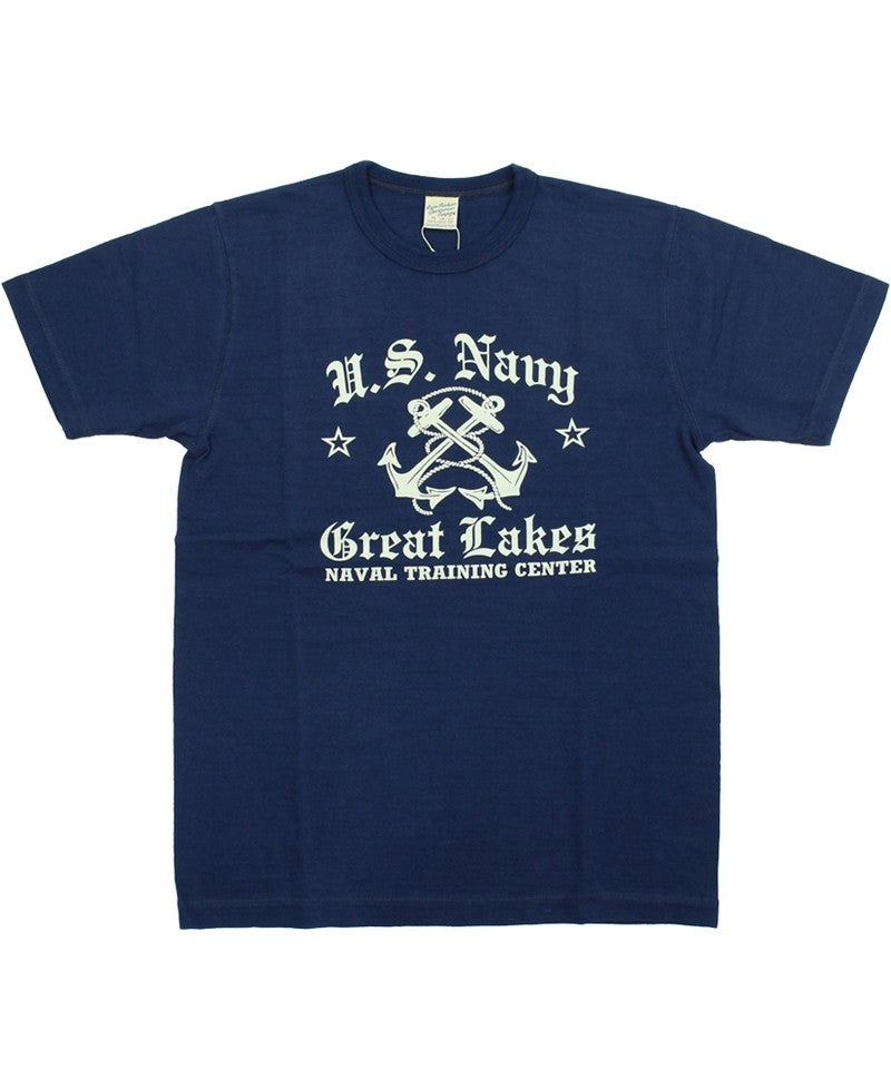 BR79727 SLUB YARN T-SHIRT - U.S. NAVY GREAT LAKES - NAVY