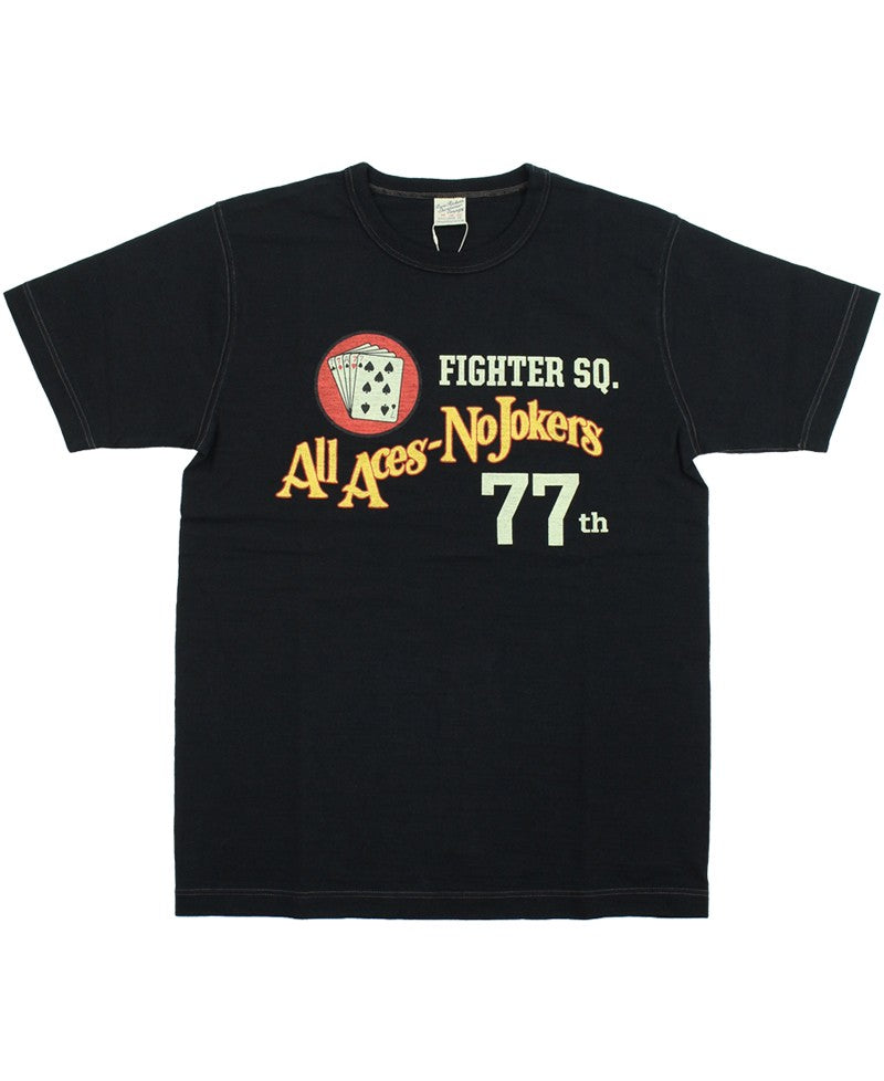 BR79728 SLUB YARN T-SHIRT 77th FTR SQ. - BLACK