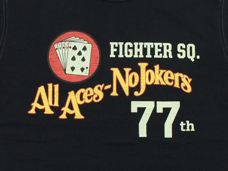 BR79728 SLUB YARN T-SHIRT 77th FTR SQ. - BLACK