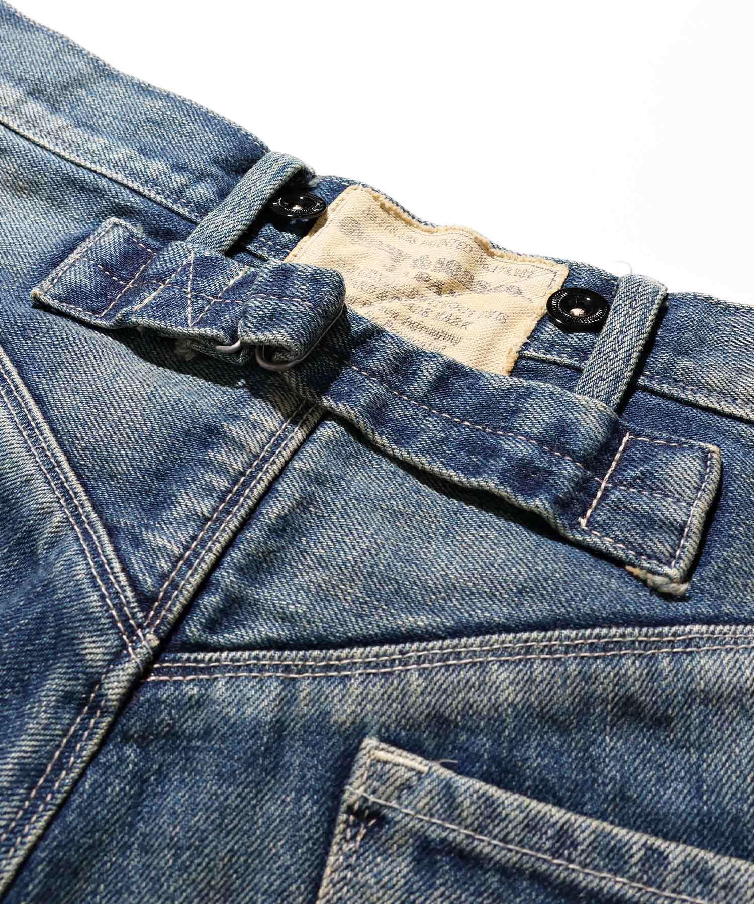 GS2529917A USED PITMANS DENIM WAIST OVEROLLS - LIGHT BLUE