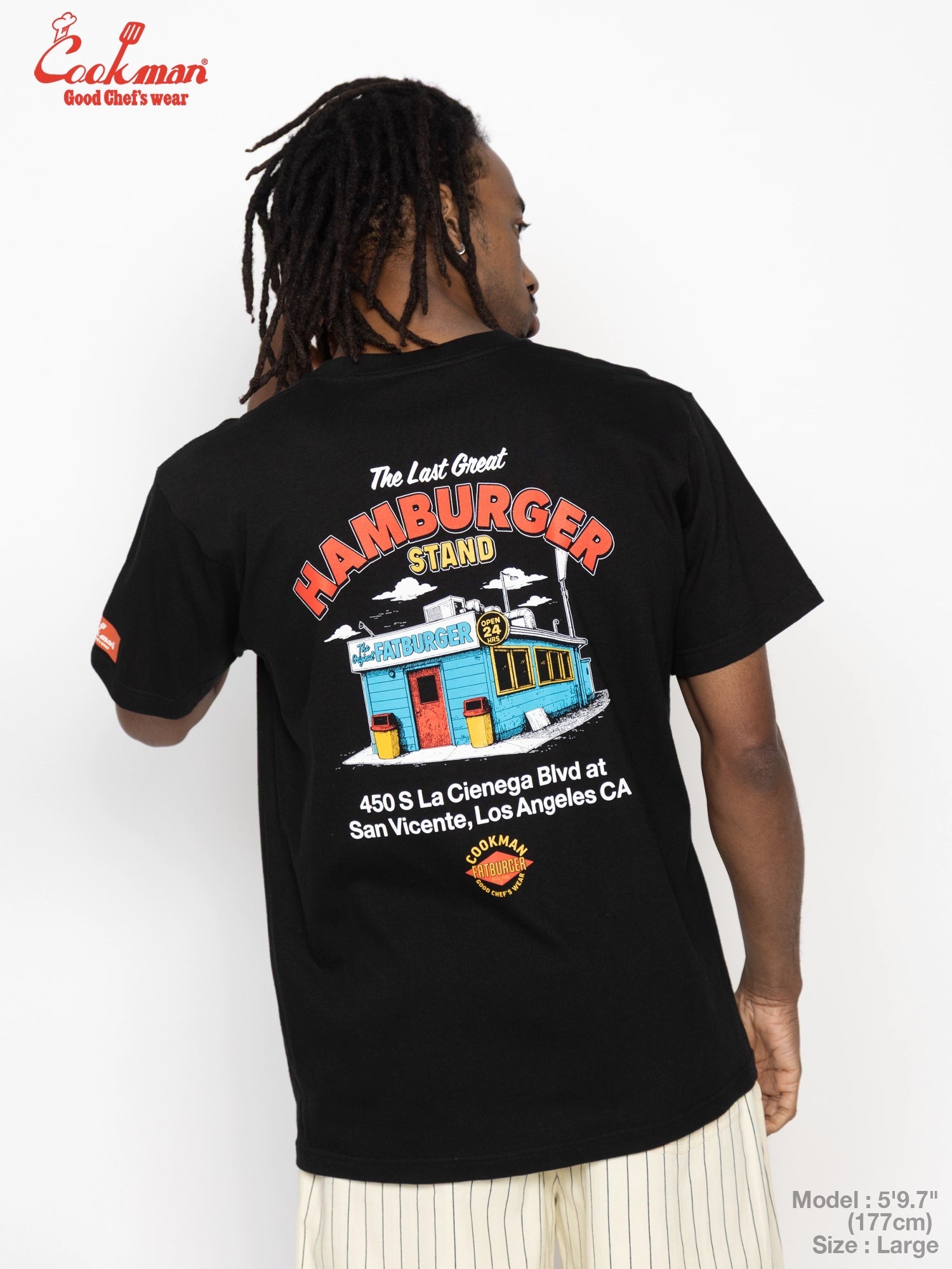 FATBURGER FIRST LOCATION TEE S/S - BLACK