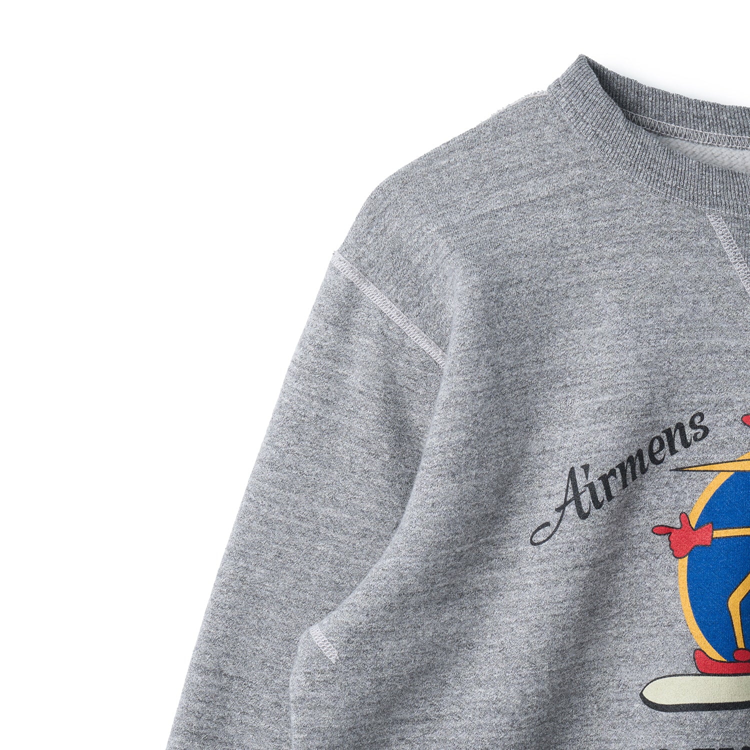 BR69632 SET-IN CREW NECK SWEAT SHIRT AIRMENS MOSQUITO CLUB - H.GRAY