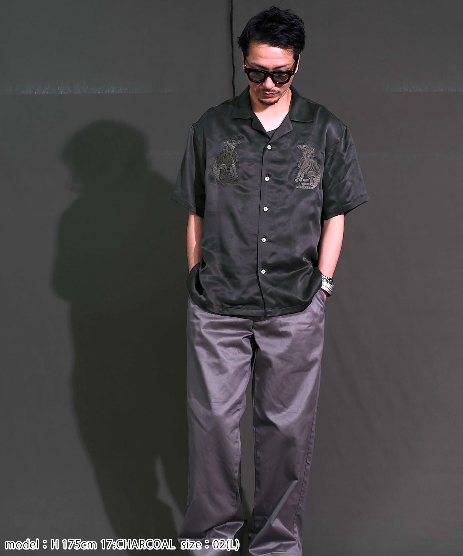 GS2549927 MOG ENBROID SUKA SHIRTS - CHARCOAL