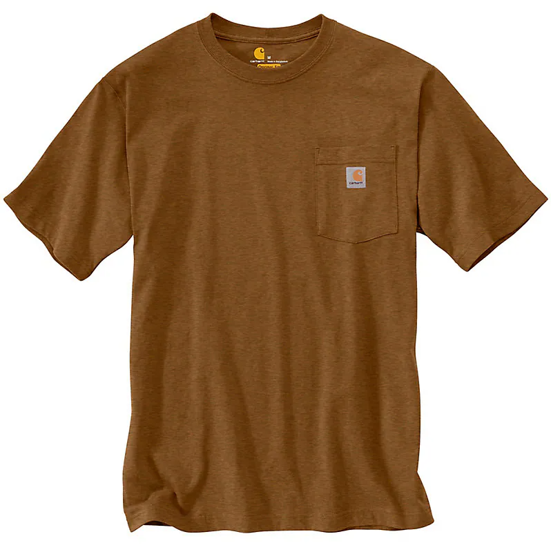 LOOSE FIT HEAVYWEIGHT POCKET TEE S/S - OILED WALNUT HEATHER