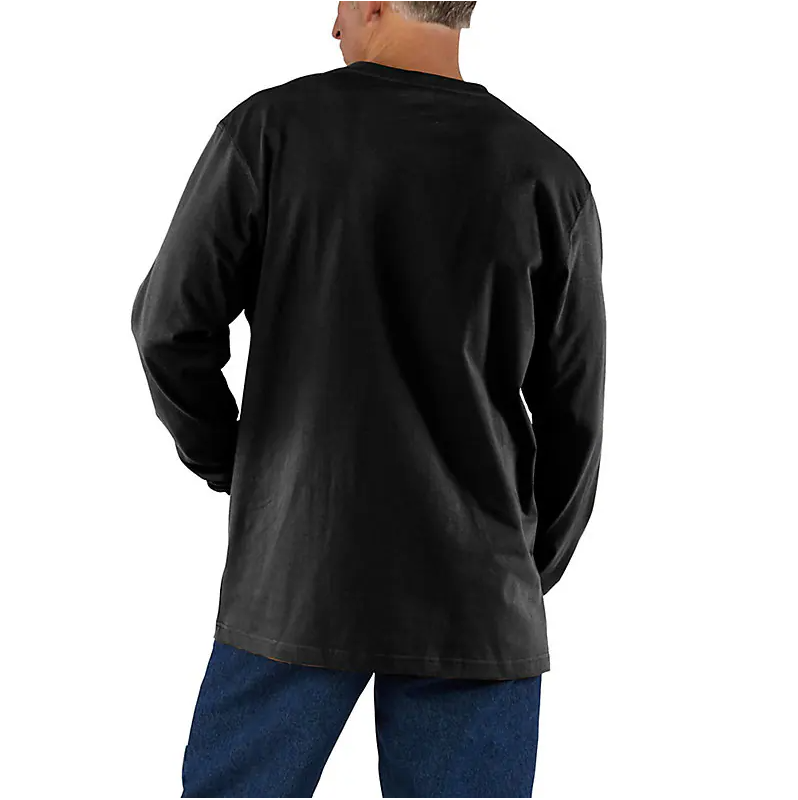 LOOSE FIT HEAVYWEIGHT POCKET TEE L/S - BLACK