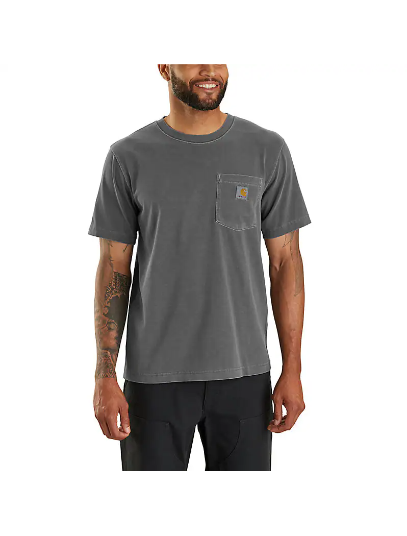 RE-ENGINEERED RELAXED FIT LIGHTWEIGHT GARMENT DYED POCKET TEE S/S - SHADOW