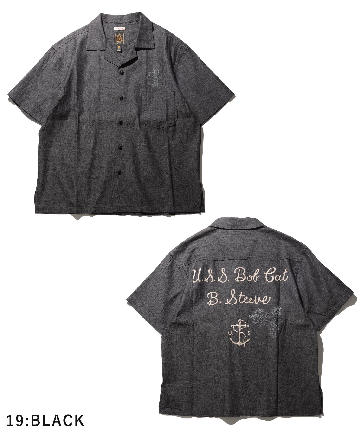 GS2549918 SHAMBRAY USS MARINE SHIRTS - BLACK