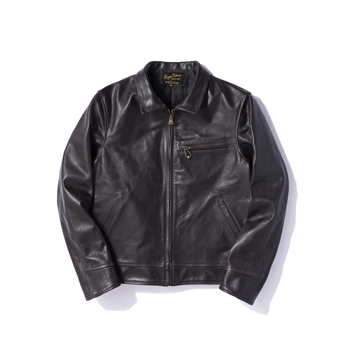 KZ-01 Leather Sports Jacket - BLACK