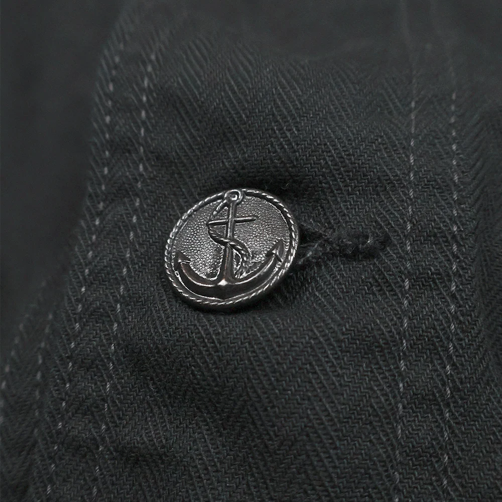 2052-2 USN Shawl Collar Herringbone Coverall - BLACK